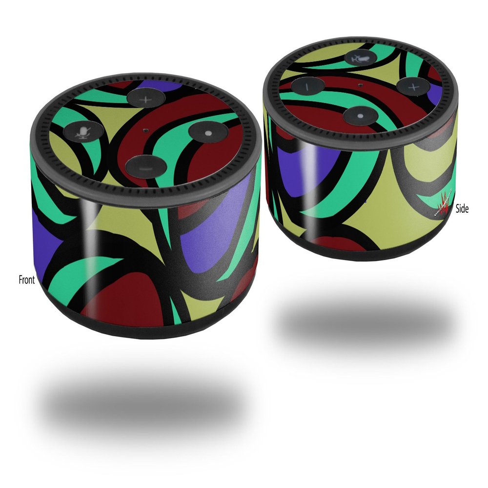 Skin Wrap Decal Set 2 Pack for Amazon Echo Dot 2 - Crazy Dots 04 (2nd Generation ONLY - Echo NOT INCLUDED)