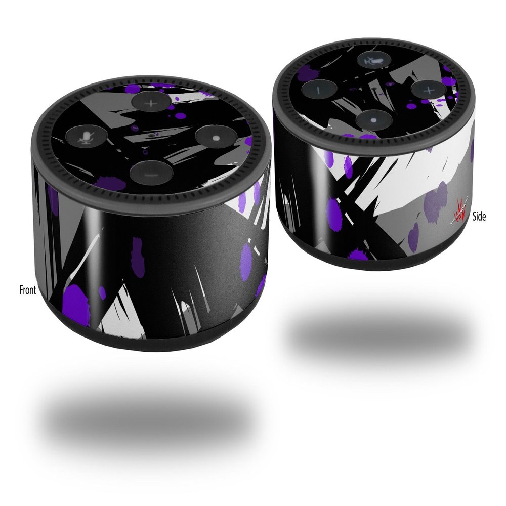 Skin Wrap Decal Set 2 Pack for Amazon Echo Dot 2 - Abstract 02 Purple (2nd Generation ONLY - Echo NOT Included)