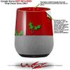 Christmas Holly Leaves on Red - Decal Style Skin Wrap fits Google Home Original (Google Home NOT Included) view 2
