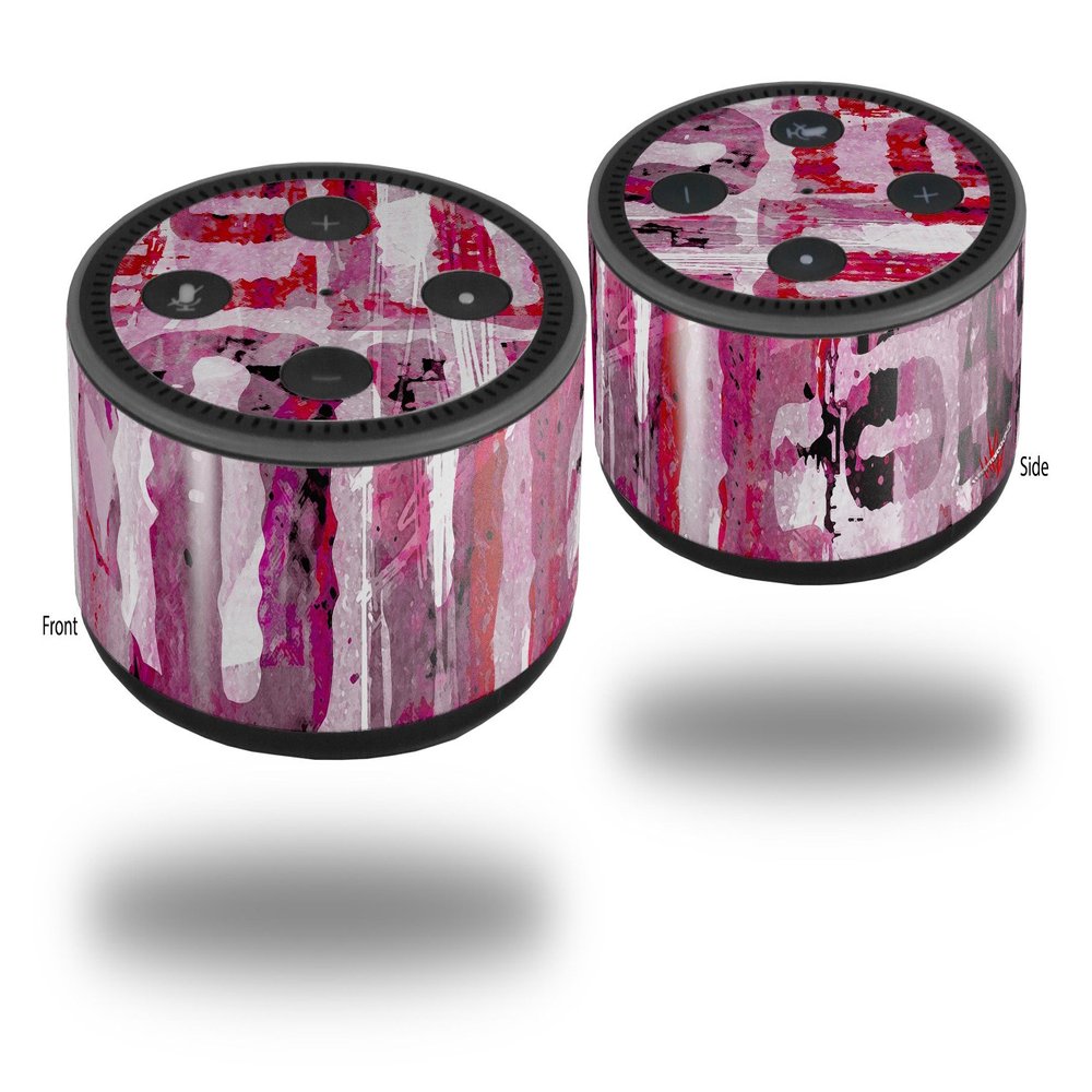 Skin Wrap Decal Set 2 Pack for Amazon Echo Dot 2 - Grunge Love (2nd Generation ONLY - Echo NOT Included)
