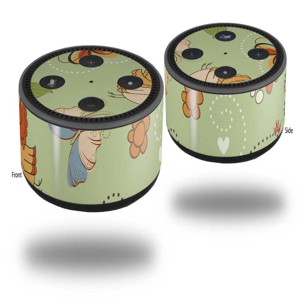 Skin Wrap Decal Set 2 Pack for Amazon Echo Dot 2 - Birds Butterflies and Flowers (2nd Generation ONLY - Echo NOT Included)