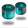 Skin Wrap Decal Set 2 Pack for Amazon Echo Dot 2 - Bokeh Hearts Neon Teal (2nd Generation ONLY - Echo NOT Included) view 1