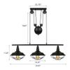 Industrial Vintage Retro Linear Chandelier - LITFAD 35" Wide Edison Metal Hanging Ceiling Light Pendant Light Billiard/Pool Table Island Light Fixture Black Finish with 3 Lights view 2