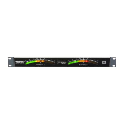 Sescom 1RU Balanced Stereo Analog Audio Reference VU Meter, Controlled Ballistic 40-LED per Channel Display