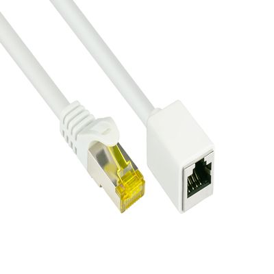 Good Connections Cat.5e Ethernet LAN Patch Cable Snagless RNS, SF/UTP, 100 MHz; Gigabit Capable (10/100/1000 Base-T Ethernet Networking) for Patch Panel, Switch, Router, Modem White White 0.5 m