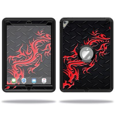 MightySkins Skin Compatible with OtterBox Defender Apple iPad Pro 9.7 Case wrap Cover Sticker Skins Red Dragon
