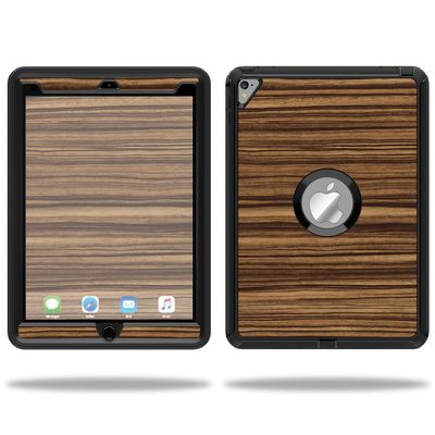 MightySkins Skin Compatible with OtterBox Defender Apple iPad Pro 9.7 Case wrap Cover Sticker Skins Dark Zebra Wood