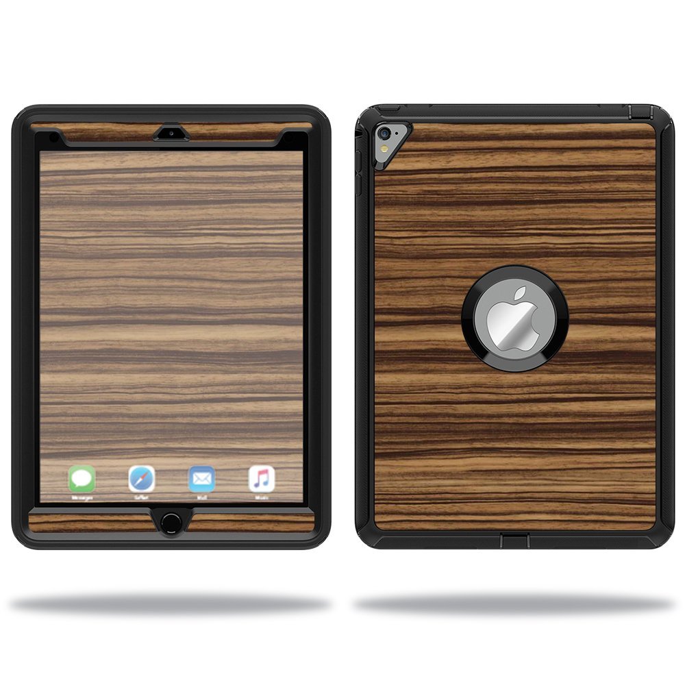 MightySkins Skin Compatible with OtterBox Defender Apple iPad Pro 9.7 Case wrap Cover Sticker Skins Dark Zebra Wood