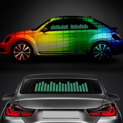 DIYAH Auto Sound Music Beat Activated Car Stickers Equalizer Glow LED Light Audio Voice Rhythm Lamp 90cm X 25cm / 3FT X 5/6FT (Green)