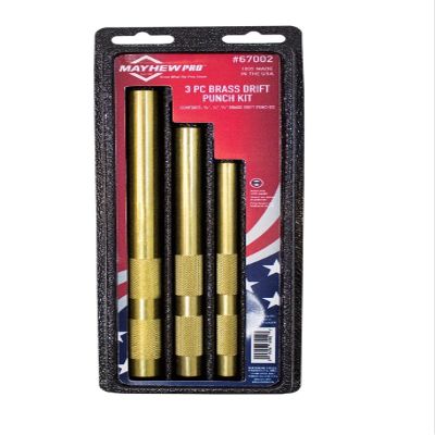Mayhew Tools 67002 Brass Drift Punch, 5/8-16mm x 8", 1/2-13mm x 7" & 3/8-10mm x 6"