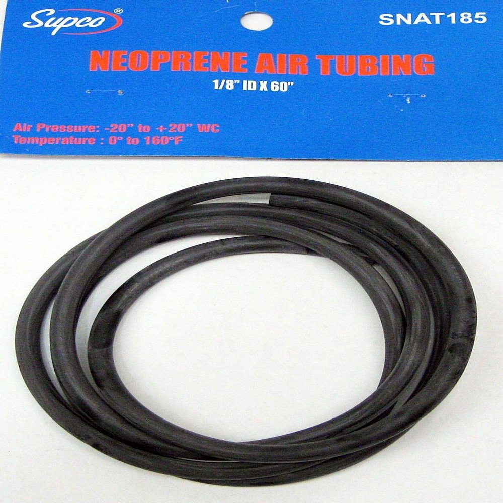 Supco Neoprene Air Tubing Hose Black for Furnace Pressure Switches 1/8 ID x 5 SNAT185