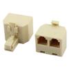 uxcell Plastic Telephone RJ11 1 Male to 2 Female Adapter Connector Splitter 2 Pcs view 1