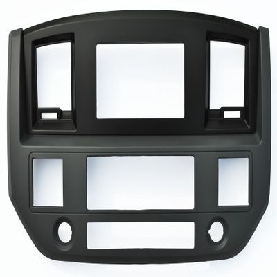 SLATE GREY Black and Silver Aftermarket Stereo Radio Double Din Dash Install Kit Compatible with Dodge Ram 2006 2007 2008 2009 (w/o Steering, Black)