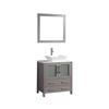 Vanity Art 30 Inch Vessel Single Sink Bathroom Vanity Cabinet with 1 Mirror, Engineered Marble Top Bathroom Cabinet Compact Set with 2 Dovetail Drawers and Soft Closing Doors, VA3130-G view 1