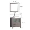 Vanity Art 30 Inch Vessel Single Sink Bathroom Vanity Cabinet with 1 Mirror, Engineered Marble Top Bathroom Cabinet Compact Set with 2 Dovetail Drawers and Soft Closing Doors, VA3130-G view 3