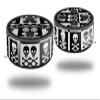 Skin Wrap Decal Set 2 Pack for Amazon Echo Dot 2 - Skull and Crossbones Pattern Bw (2nd Generation ONLY - Echo NOT Included) view 1