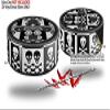 Skin Wrap Decal Set 2 Pack for Amazon Echo Dot 2 - Skull and Crossbones Pattern Bw (2nd Generation ONLY - Echo NOT Included) view 2