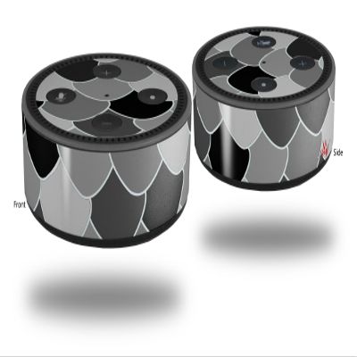 Skin Wrap Decal Set 2 Pack for Amazon Echo Dot 2 - Scales Black (2nd Generation ONLY - Echo NOT Included)