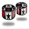 Skin Wrap Decal Set 2 Pack for Amazon Echo Dot 2 - Hearts and Stars Red (2nd Generation ONLY - Echo NOT Included) view 1