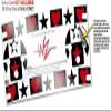 Skin Wrap Decal Set 2 Pack for Amazon Echo Dot 2 - Hearts and Stars Red (2nd Generation ONLY - Echo NOT Included) view 3