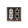 Elite Core Quad Wall Plate w/2 Power on B and 2 XLR Male Connections Q-4-2PCB2XM view 1
