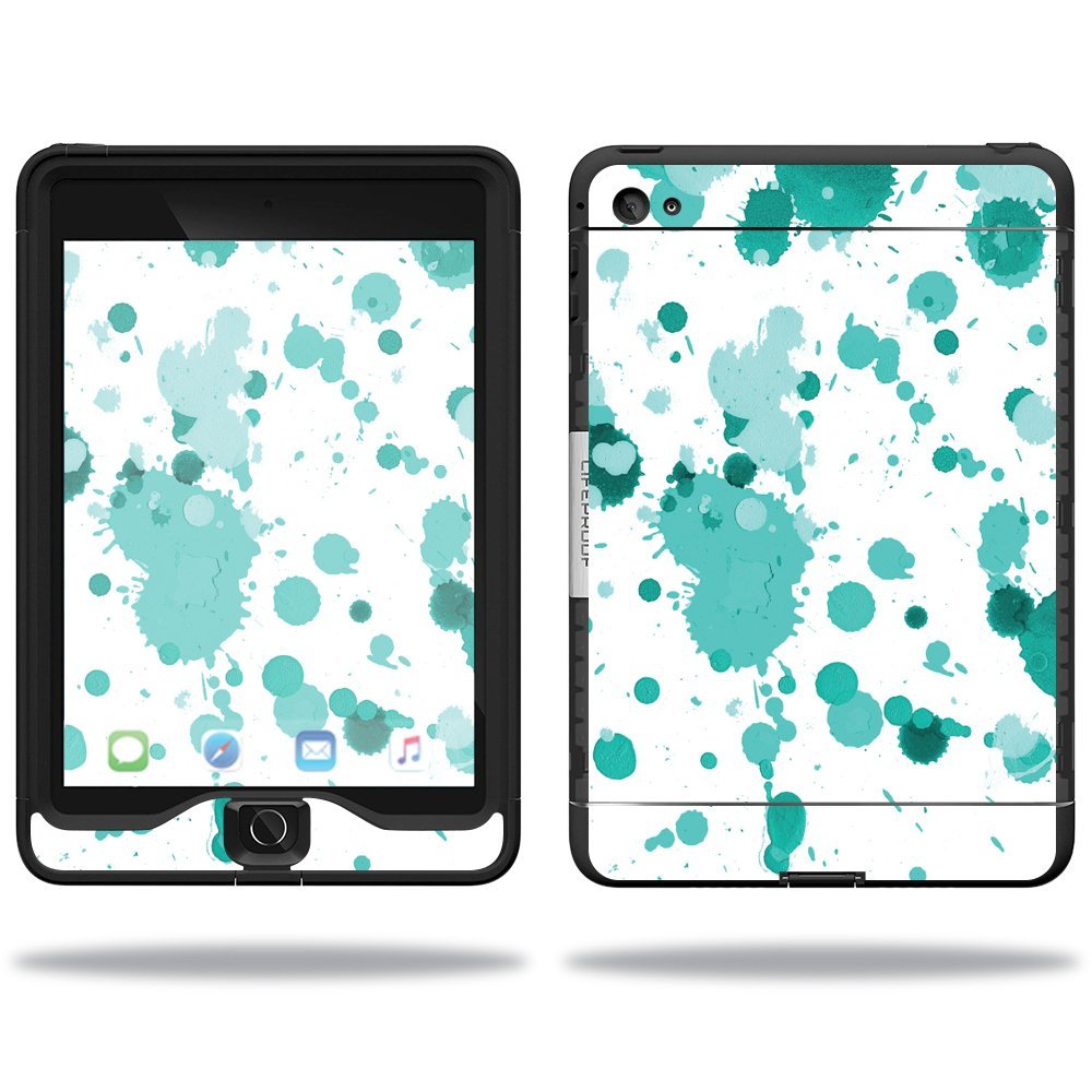 MightySkins Skin Compatible with Lifeproof Apple iPad Mini 4 Case nuud Case wrap Cover Sticker Skins Teal Splatter