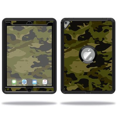 MightySkins Skin Compatible with OtterBox Defender Apple iPad Pro 9.7 Case wrap Cover Sticker Skins Green Camouflage