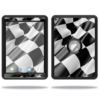 MightySkins Skin Compatible with OtterBox Defender Apple iPad Pro 9.7 Case wrap Cover Sticker Skins Race Flag