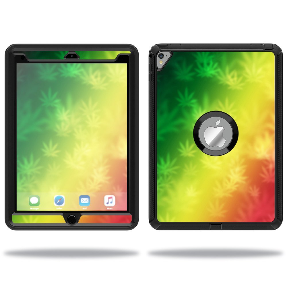MightySkins Skin Compatible with OtterBox Defender Apple iPad Pro 9.7 Case wrap Cover Sticker Skins Rasta Rainbow
