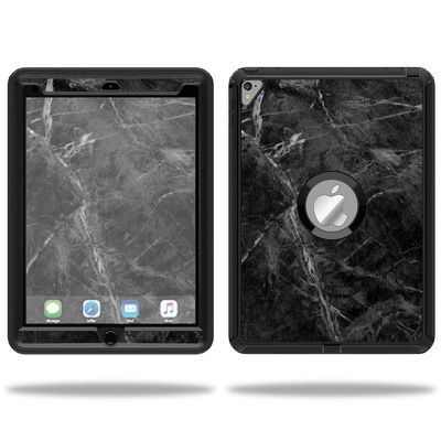 MightySkins Skin Compatible with OtterBox Defender Apple iPad Pro 9.7 Case wrap Cover Sticker Skins Black Marble