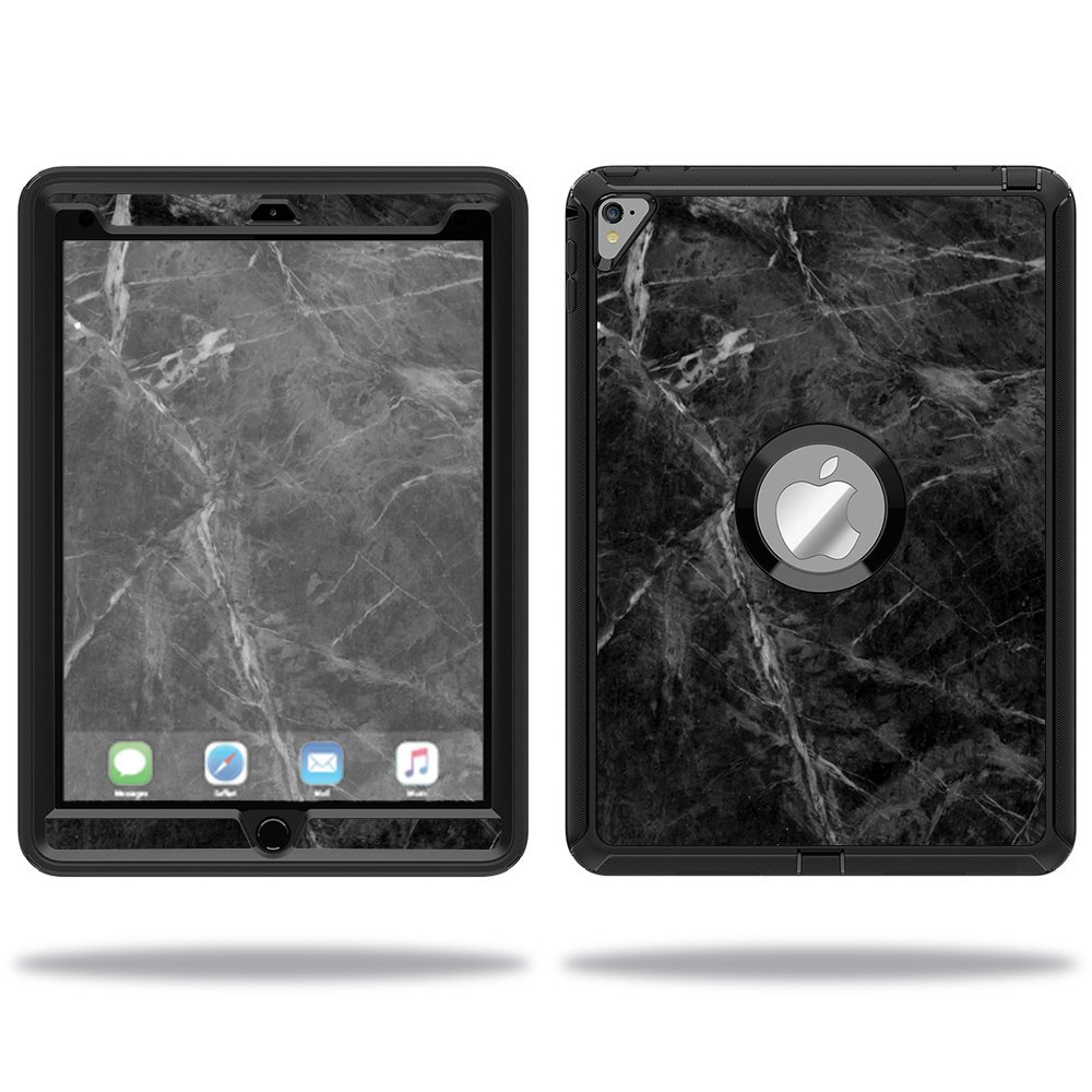 MightySkins Skin Compatible with OtterBox Defender Apple iPad Pro 9.7 Case wrap Cover Sticker Skins Black Marble