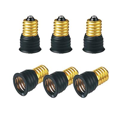 E-Simpo 6pcs E14 to E17 Adapter European Candelabra Base E14 to Candelabra Screw E17 Socket Holder Adaptor Converter,CE ROHS