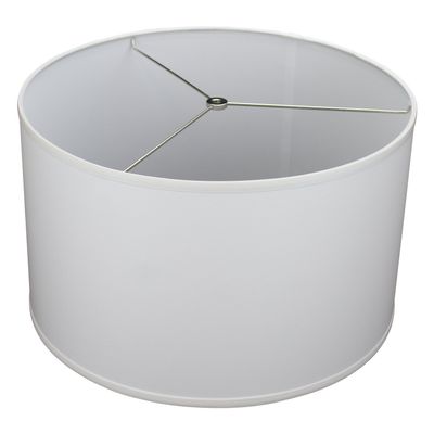 FenchelShades.com 18" Top Diameter x 18" Bottom Diameter 11" Height Cylinder Drum Lampshade USA Made (White)