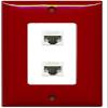 RiteAV Decorative 1 Gang 2 Port Cat5e Ethernet Wall Plate - Red/White view 1