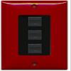 RiteAV Decorative 1 Gang 3 Port Cat5e Ethernet Wall Plate - Red/Black view 1