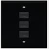 RiteAV 1 Gang 3 Port Cat5e Ethernet Wall Plate - Black view 1