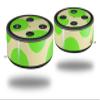 Skin Wrap Decal Set 2 Pack for Amazon Echo Dot 2 - Kearas Polka Dots Lime On Cream (2nd Generation ONLY - Echo NOT Included) view 1