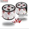 Skin Wrap Decal Set 2 Pack for Amazon Echo Dot 2 - Pastel Butterflies Red on White (2nd Generation ONLY - Echo NOT Included) view 2