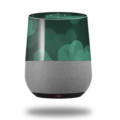 Bokeh Hearts Seafoam Green - Decal Style Skin Wrap fits Google Home Original (Google Home NOT Included)