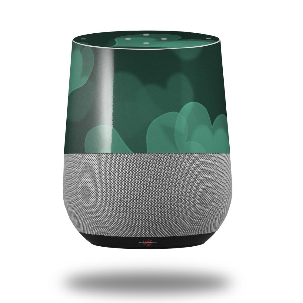 Bokeh Hearts Seafoam Green - Decal Style Skin Wrap fits Google Home Original (Google Home NOT Included)