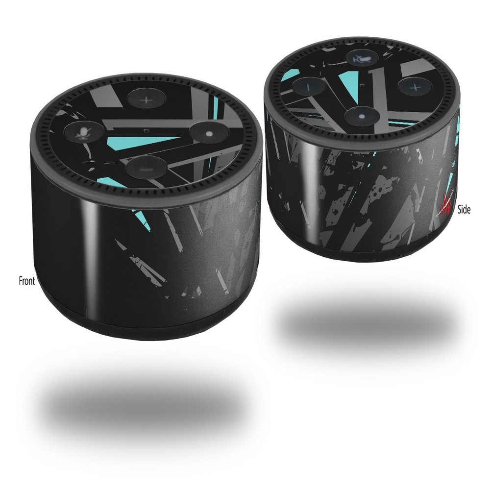 Skin Wrap Decal Set 2 Pack for Amazon Echo Dot 2 - Baja 0023 Neon Teal (2nd Generation ONLY - Echo NOT Included)