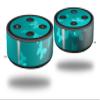 Skin Wrap Decal Set 2 Pack for Amazon Echo Dot 2 - Bokeh Butterflies Neon Teal (2nd Generation ONLY - Echo NOT Included) view 1