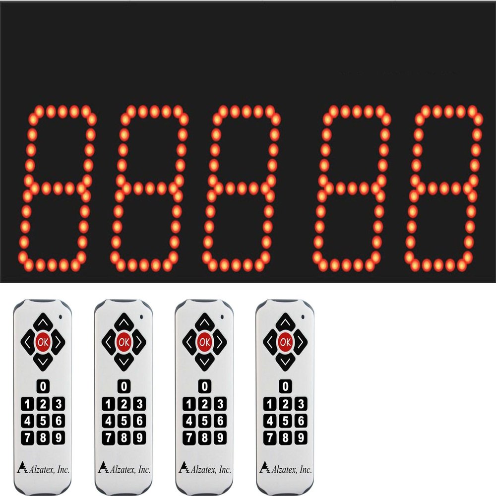 Alzatex Multi-Window Take-a-Number System w/ 3-Digit Ticket Number and 5-Digit Window Number w/Voice Announce for Waiting Line Management
