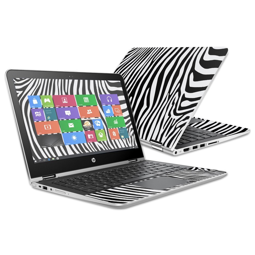 MightySkins Skin Compatible with HP Pavilion x360 13" (2016) wrap Cover Sticker Skins Black Zebra