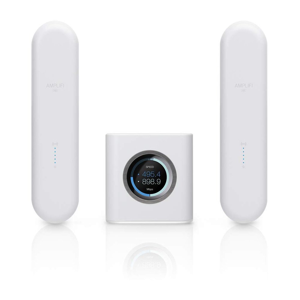AmpliFi HD WiFi System by Ubiquiti Labs, Seamless Whole Home Wireless Internet Coverage, HD WiFi Router, 2 Mesh Points, 4 Gigabit Ethernet, 1 WAN Port, Ethernet Cable (AmpliFi HD UniBody)