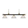 Z-Lite 200-3BRZ+SG-PWH 3 Billiard Light, Bronze + Satin Gold view 1