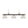 Z-Lite 200-3BRZ+SG-PWH 3 Billiard Light, Bronze + Satin Gold view 3