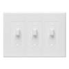 TayMac 2673W 3-Gang MASQUE Decorator Cover, Toggle, White view 1