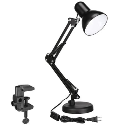 TORCHSTAR Metal Desk Lamp, Adjustable Swing Arm, E26, Black