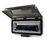 Enrock Marine Single DIN Stereo Receiver Dash Kit Cover Protector for Boat/Yacht/Off Road Vehicles (White) - UV-Resistant, Spring Loaded Tinted Flip Top Door view 3